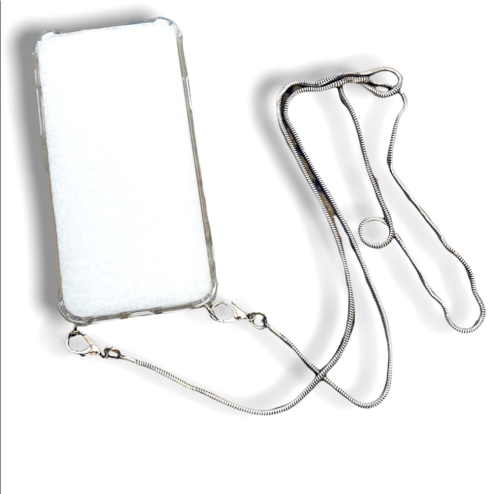 iPhone 11 case with silver chain